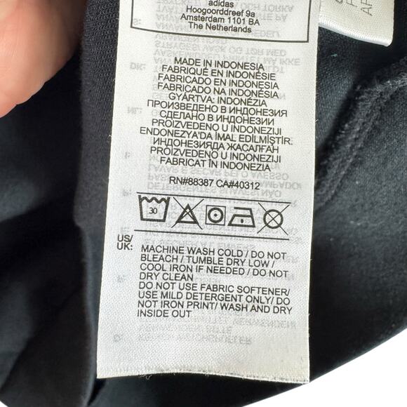 Adidas Black Cotton Blend Cropped Crew Neck Long Sleeve Sweatshirt Women's Sz M - Picture 6 of 6